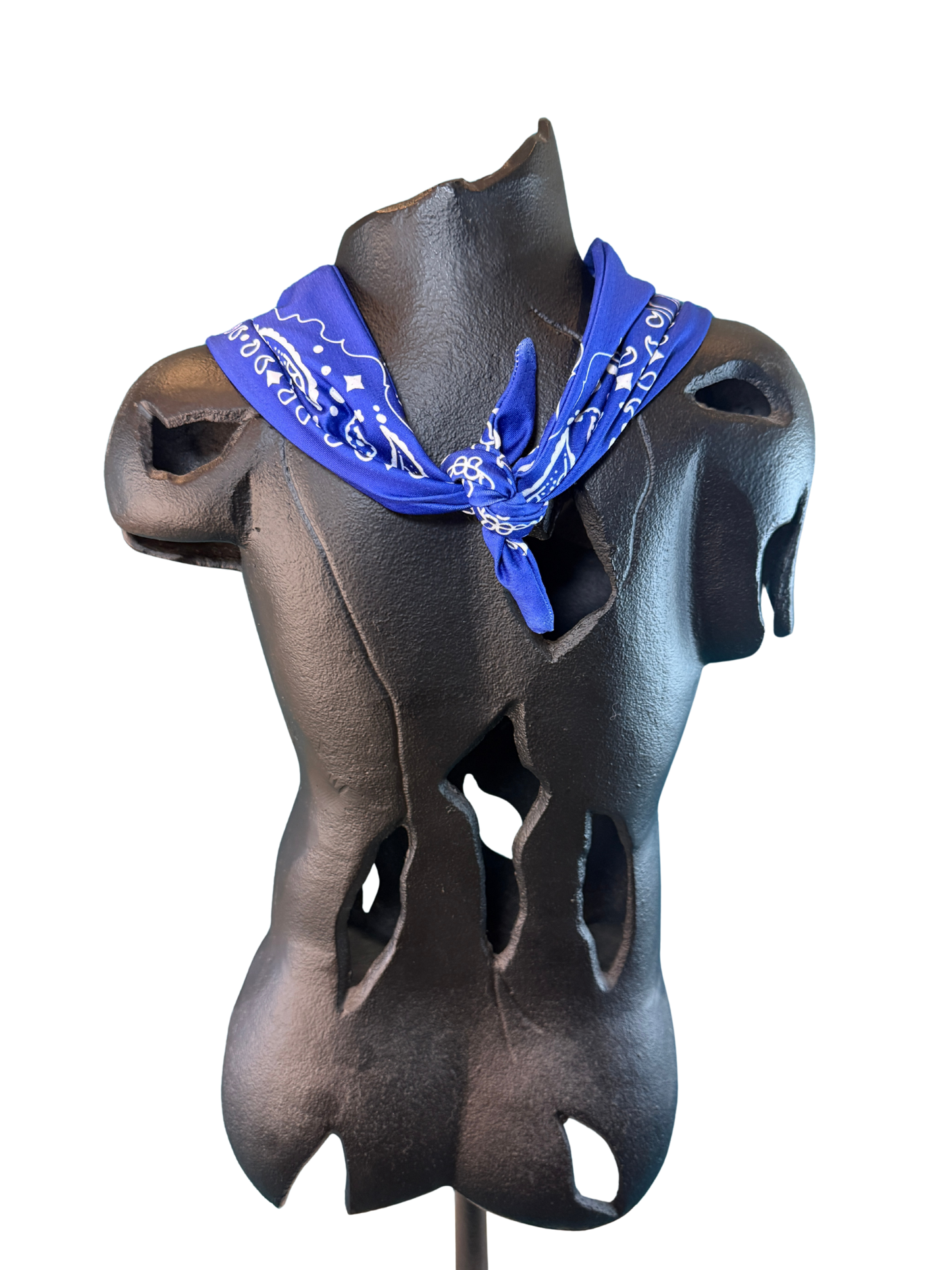 Navy Blue Bandana with Zippered Stash Pocket