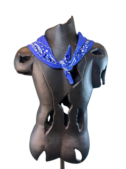 Navy Blue Bandana with Zippered Stash Pocket