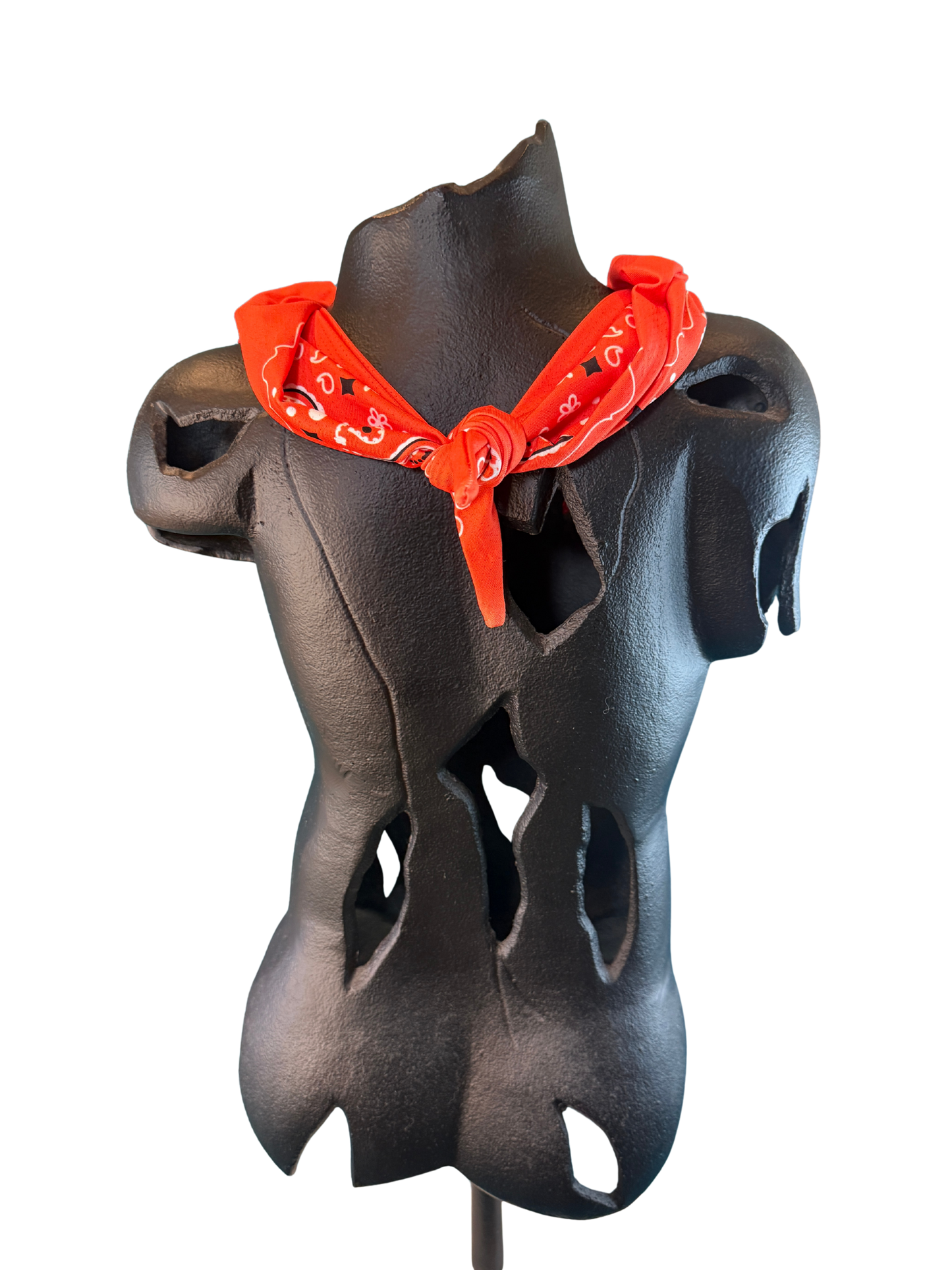 Orange Bandana with Zippered Stash Pocket