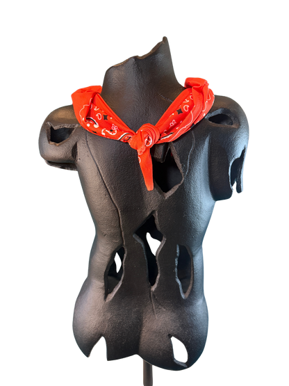 Orange Bandana with Zippered Stash Pocket