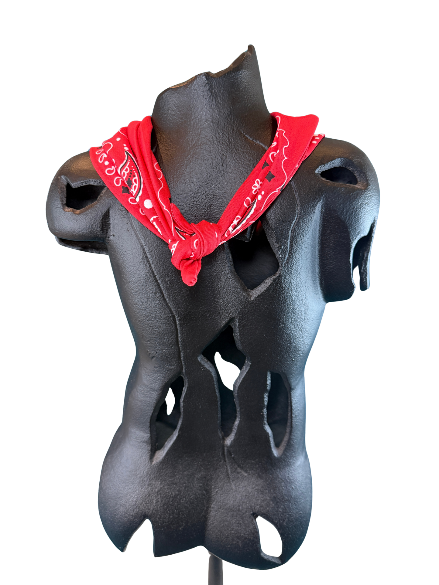Red Bandana with Zippered Stash Pocket
