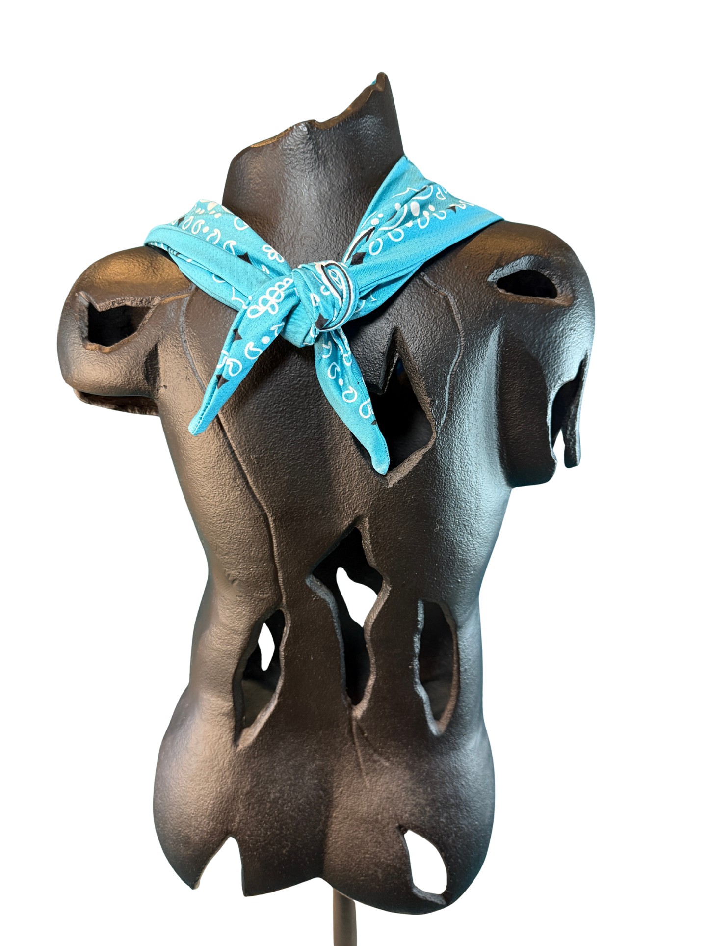 Teal Bandana with Zippered Stash Pocket