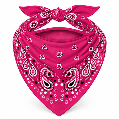 Fuchsia Stash Bandana pocket unzipped, showing the inside of the concealed pocket