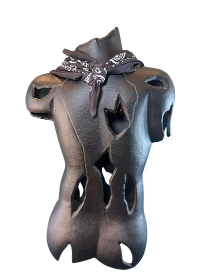 Back view of the Black Stash Bandana showing the tie closure