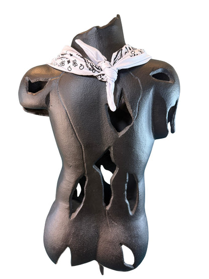 Back view of the White Stash Bandana showing the tie closure