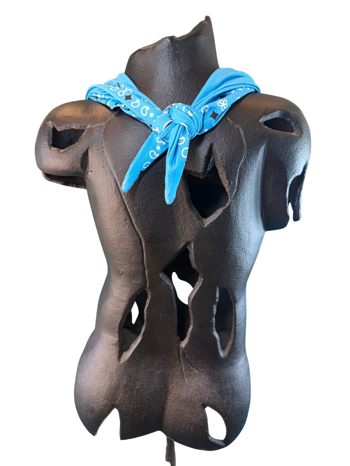 Back view of the Light Blue Stash Bandana showing the tie closure