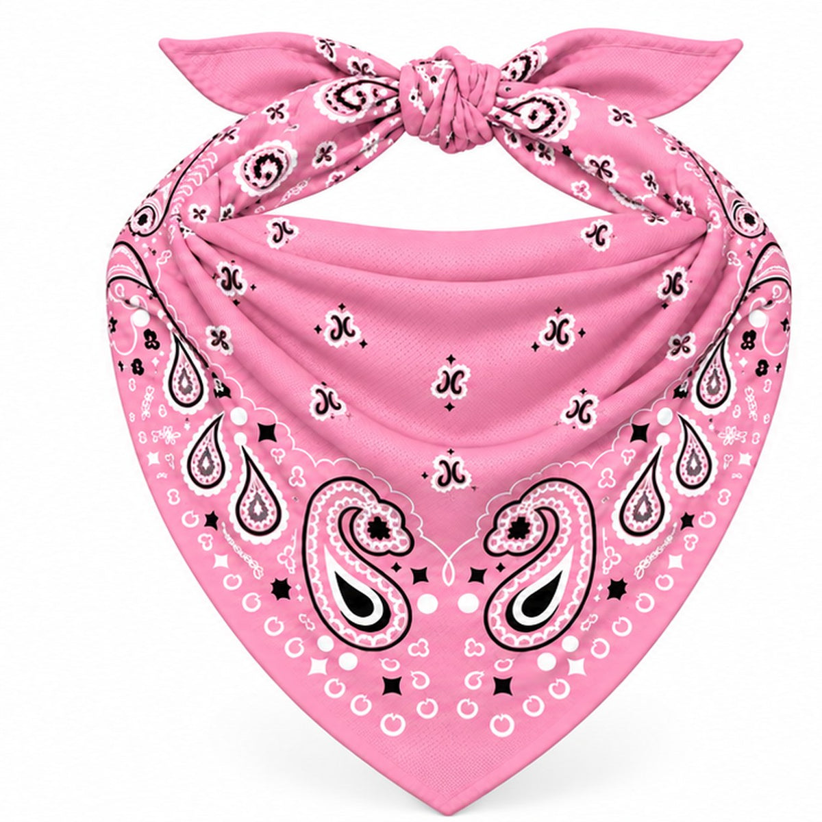 Pink Stash Bandana pocket zipped closed, seam blending into the paisley print