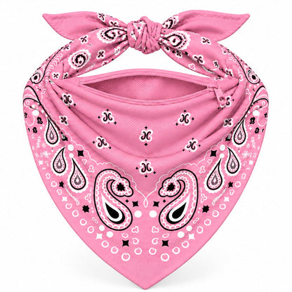 Pink Stash Bandana pocket unzipped, showing the inside of the concealed pocket