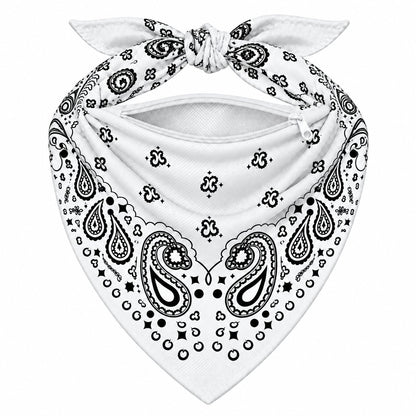 White Stash Bandana pocket unzipped, showing the inside of the concealed pocket