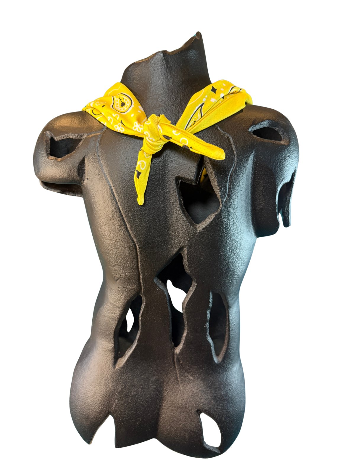 Back view of the Yellow Stash Bandana showing the tie closure
